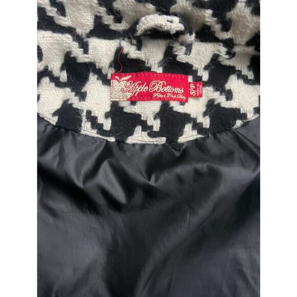 Apple Bottoms black and white herringbone asymmetric moto jacket size small - Picture 7 of 8